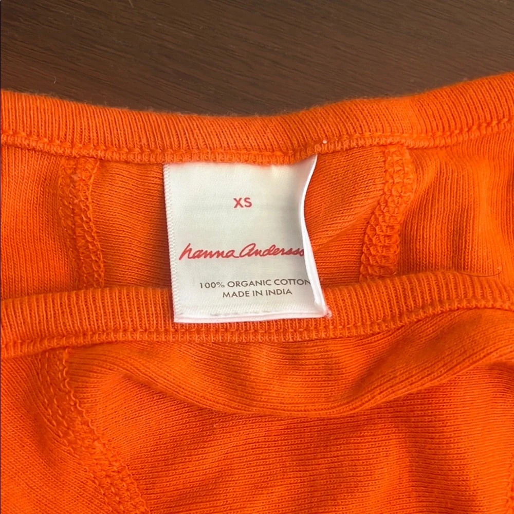 Hanna Andersson Bright Orange Cotton Pumpkin Beanie with Green Stem